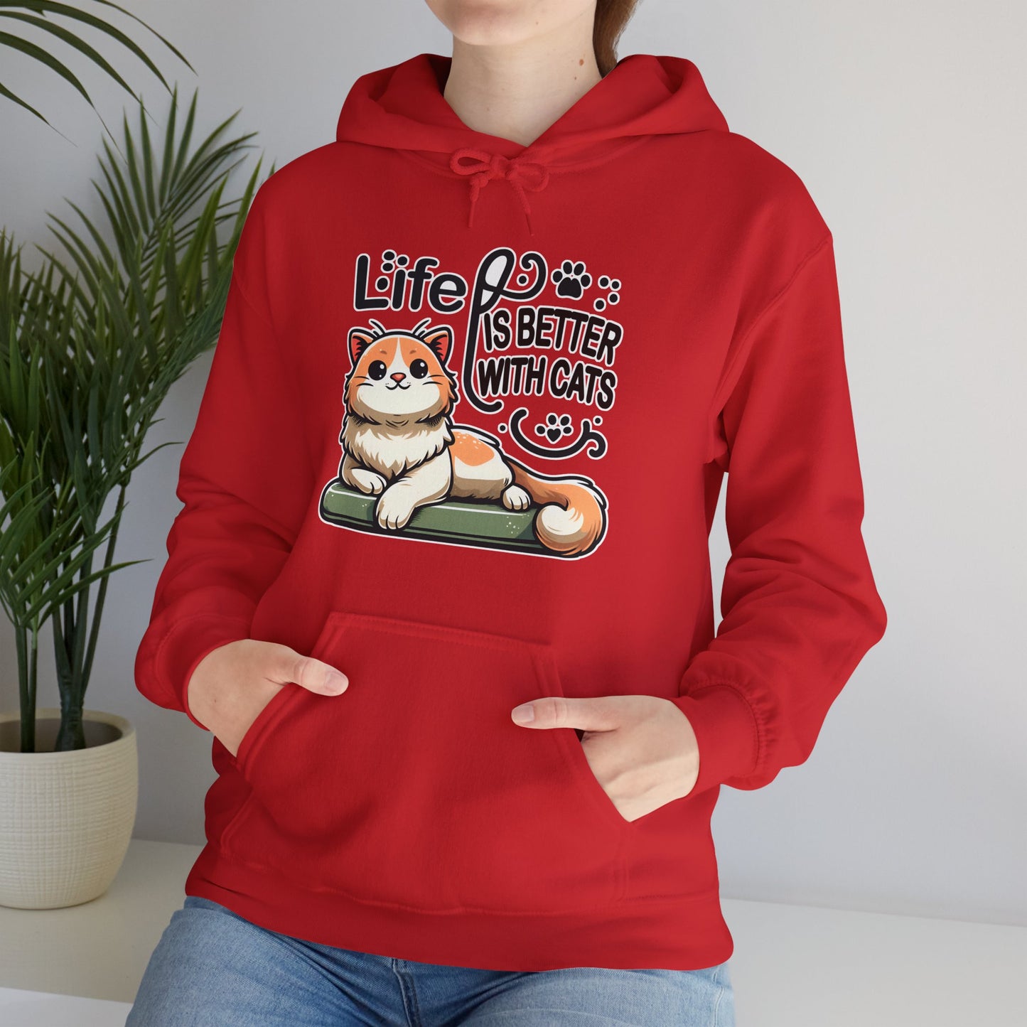 Life is Better with Cats Gender-Neutral Hoodie