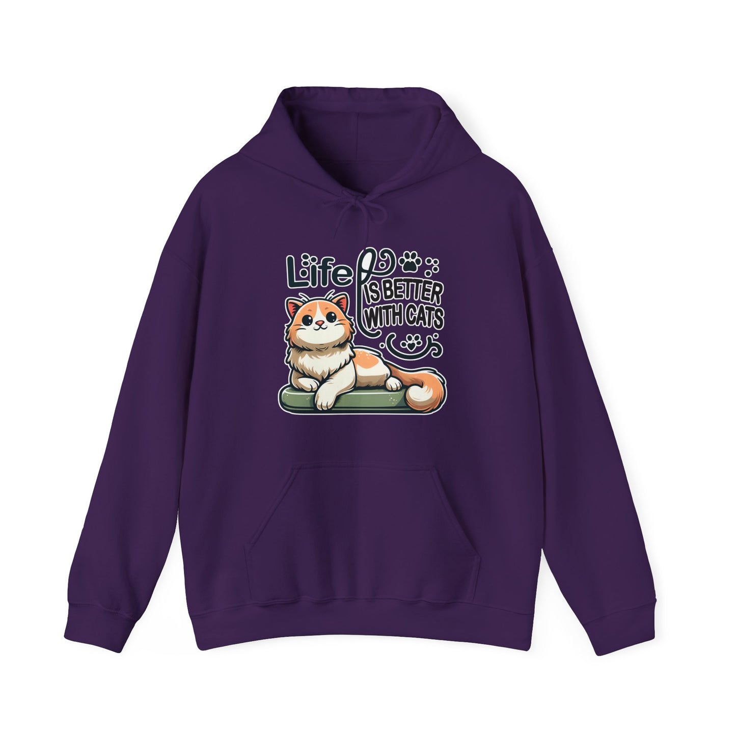 Life is Better with Cats Gender-Neutral Hoodie