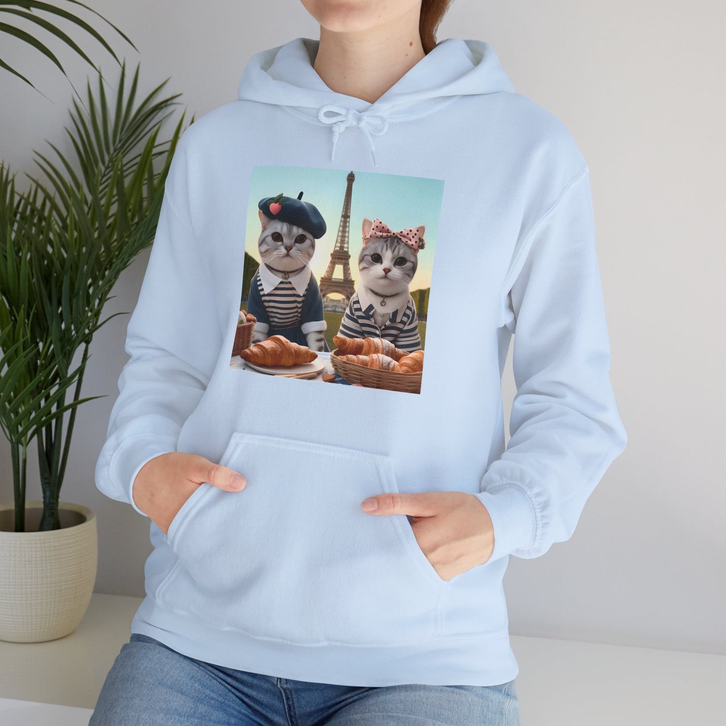 Cats in Paris Gender-Neutral Hoodie