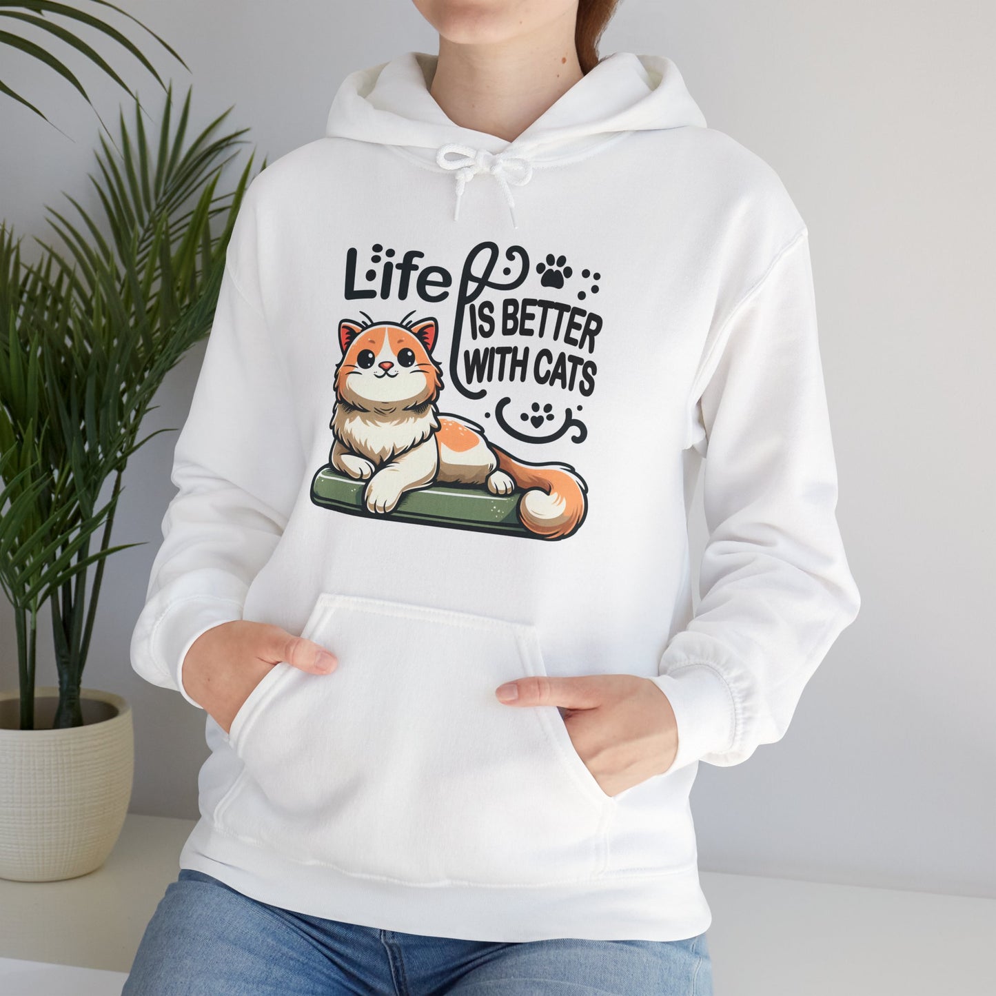 Life is Better with Cats Gender-Neutral Hoodie