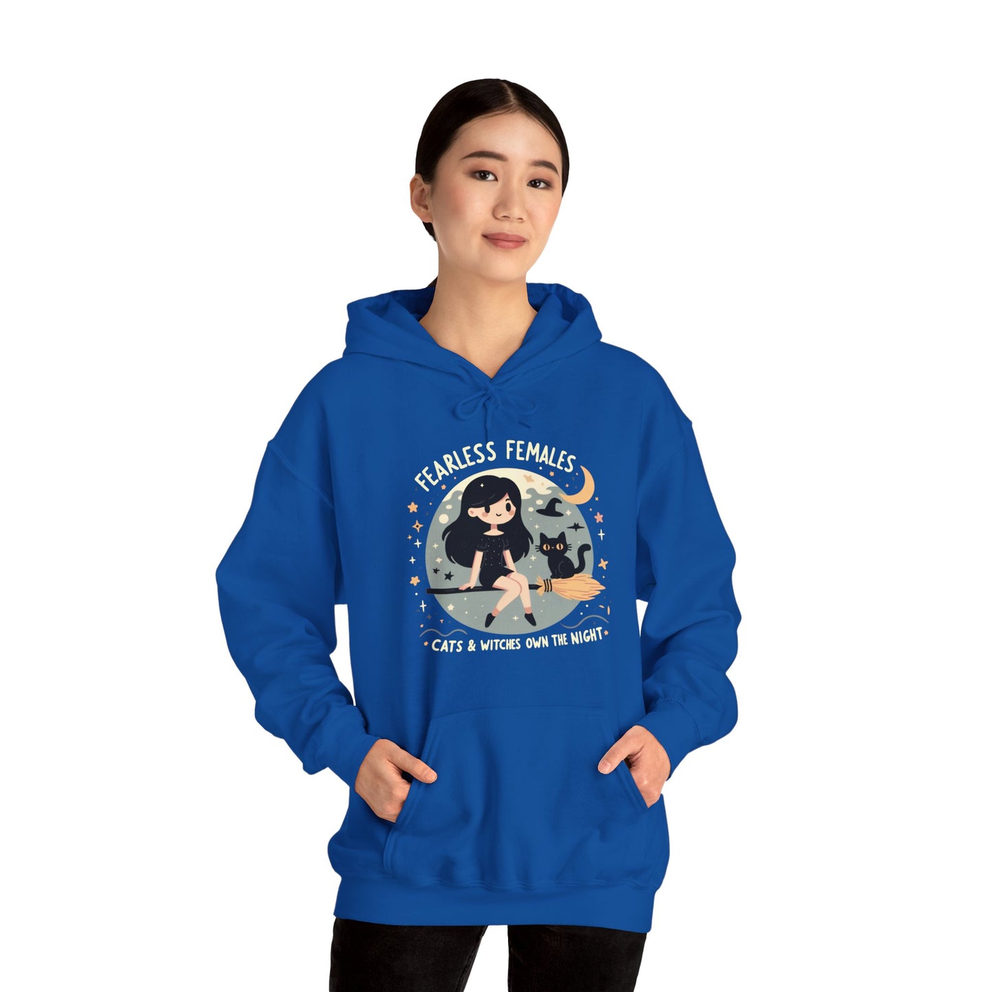 Fearless Females: Cats & Witches Own the Night Gender-Neutral Hoodie