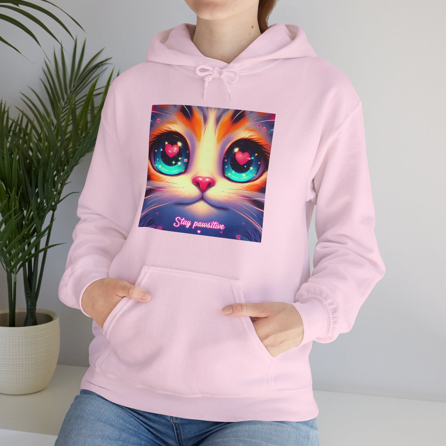 Stay Pawsitive Gender-Neutral Hoodie