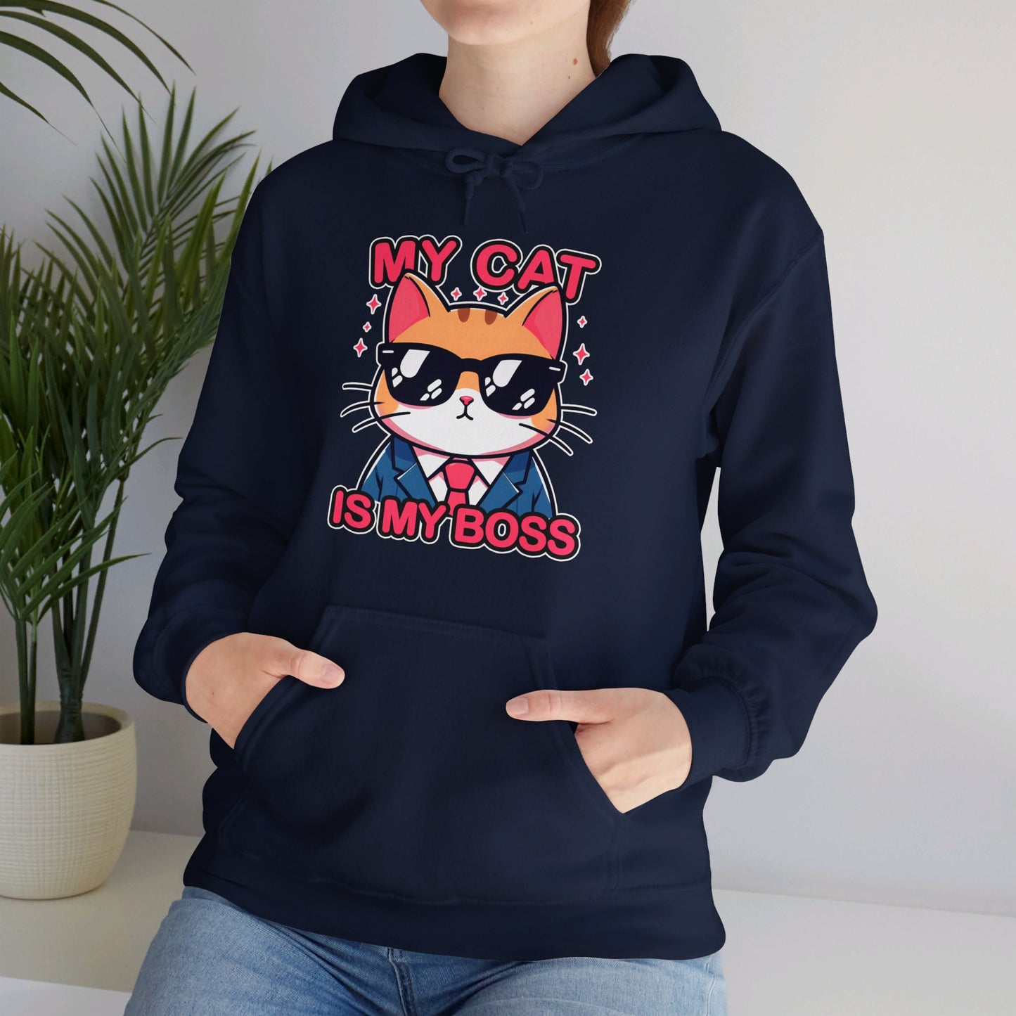 My Cat is my Boss Gender-Neutral Hoodie