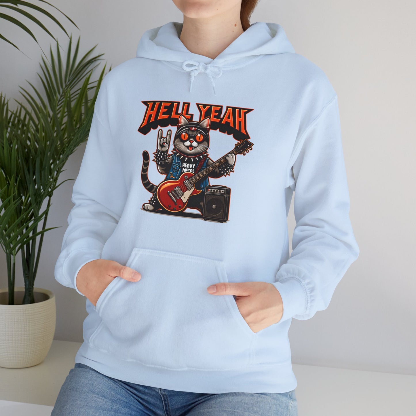 Heavy Metal Cat Gender-Neutral Hoodie