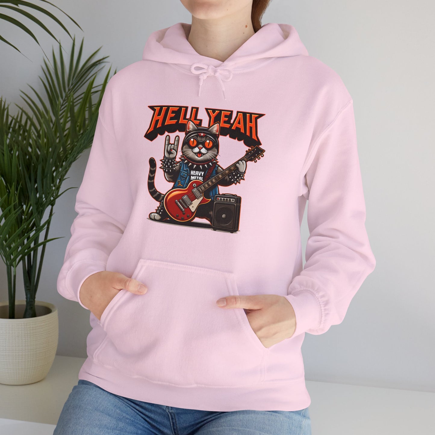 Heavy Metal Cat Gender-Neutral Hoodie
