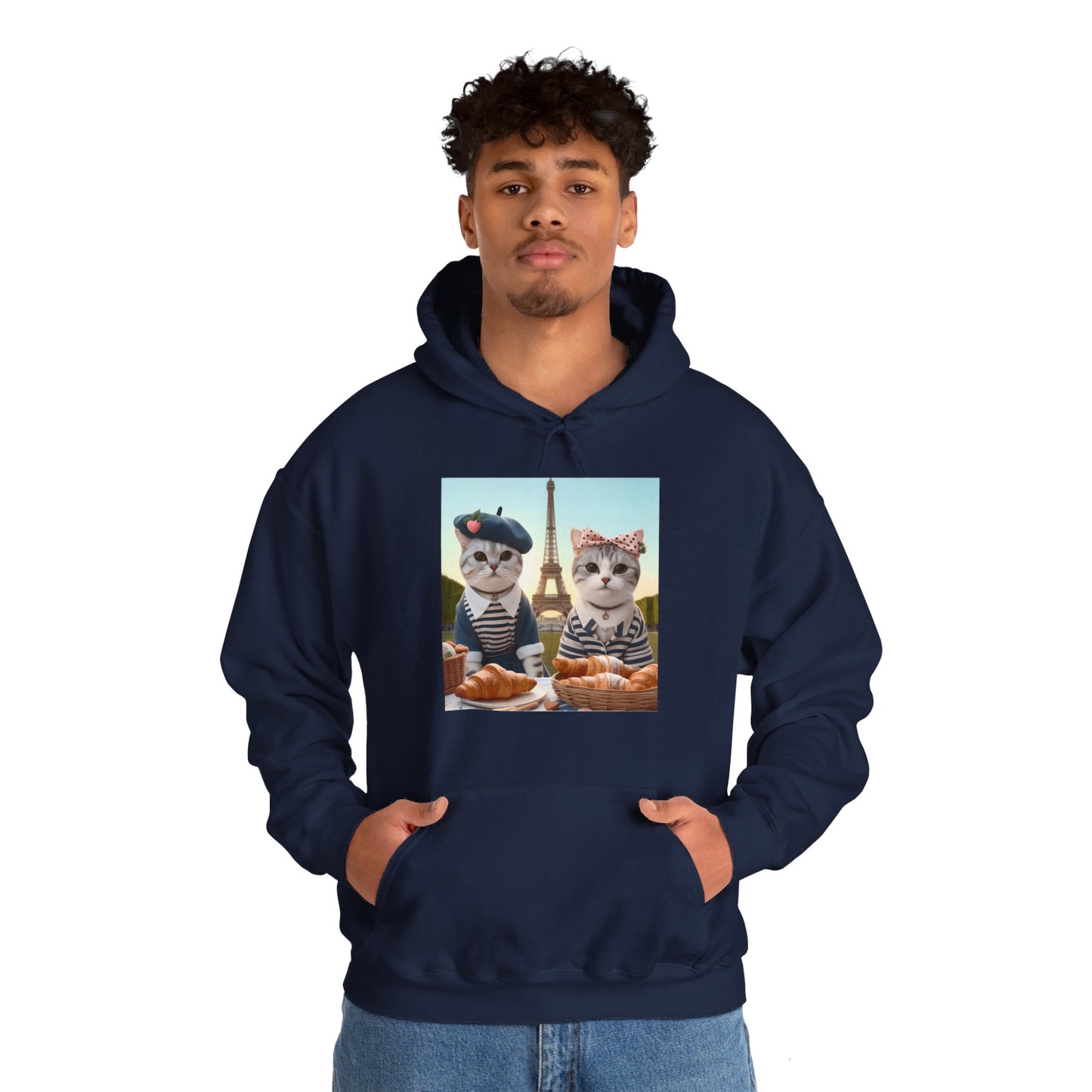 Cats in Paris Gender-Neutral Hoodie