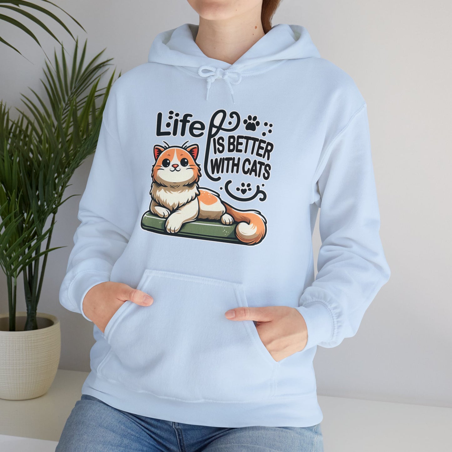 Life is Better with Cats Gender-Neutral Hoodie