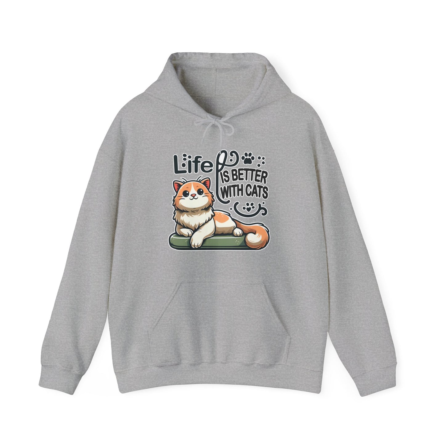 Life is Better with Cats Gender-Neutral Hoodie