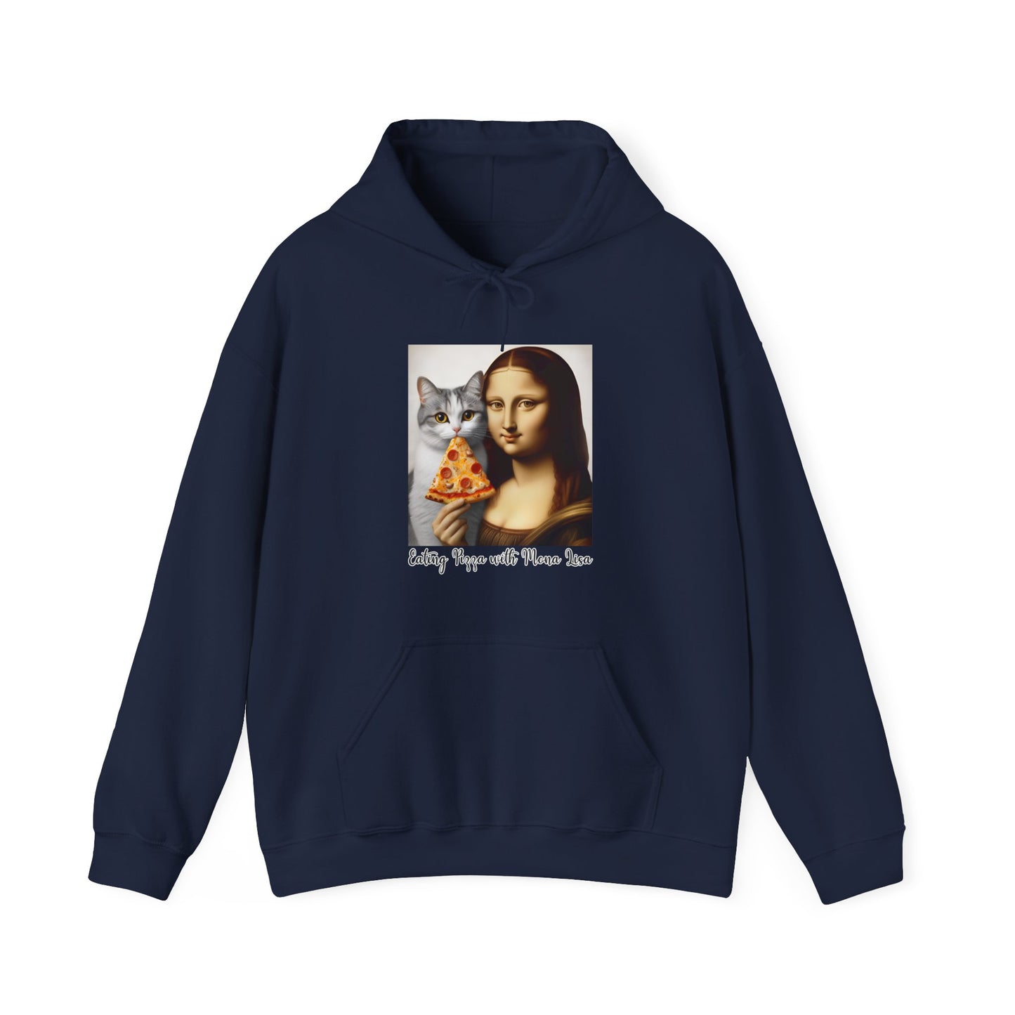 Eating Pizza with Mona Lisa Hoodie