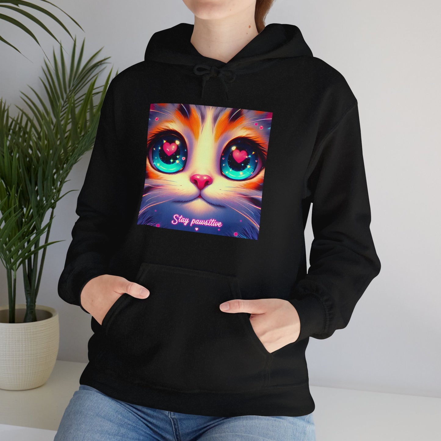 Stay Pawsitive Gender-Neutral Hoodie