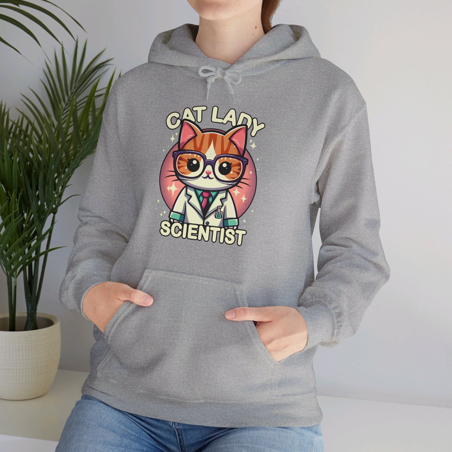 Cat Lady Scientist Gender-Neutral Hoodie