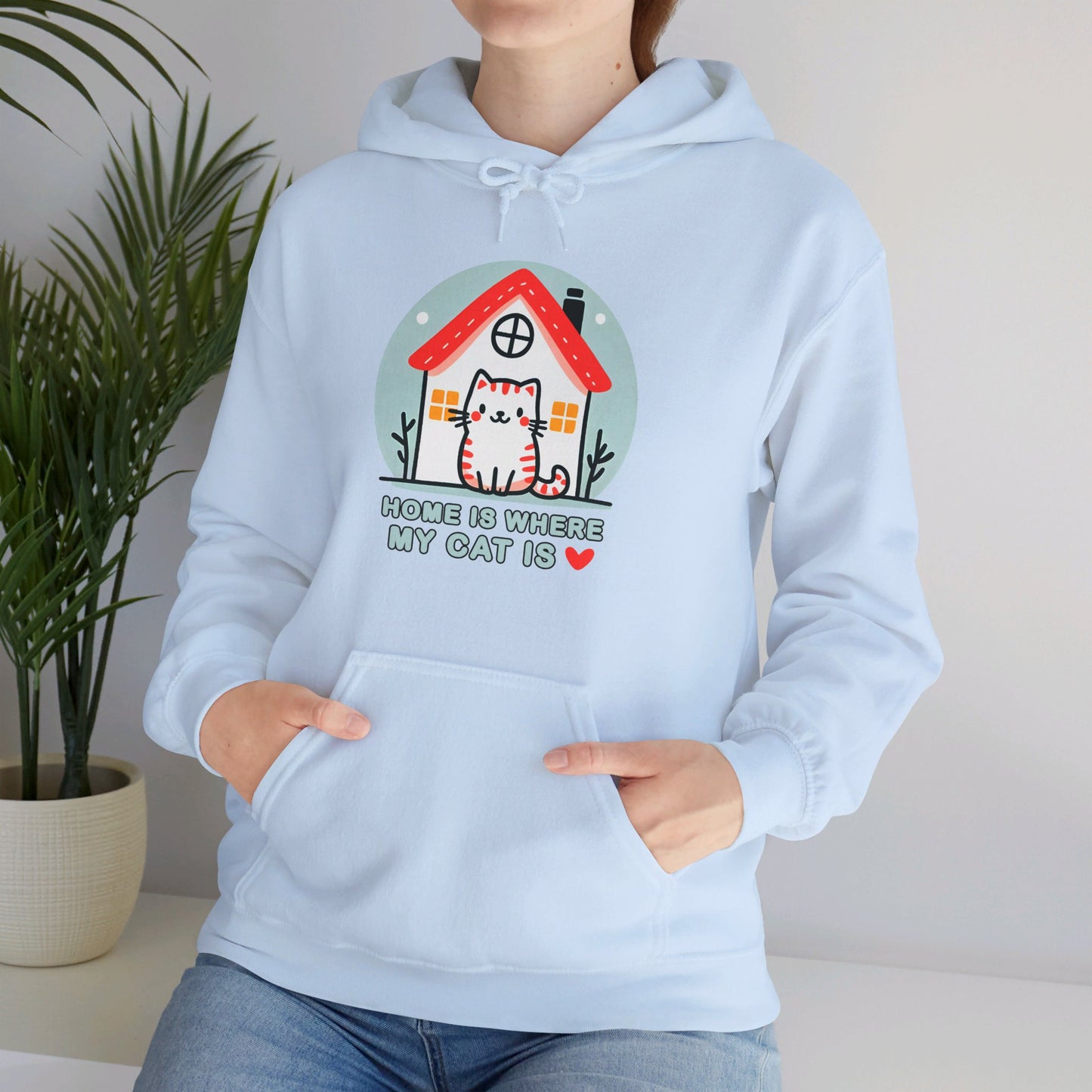 Home is Where my Cat is Gender-Neutral Hoodie