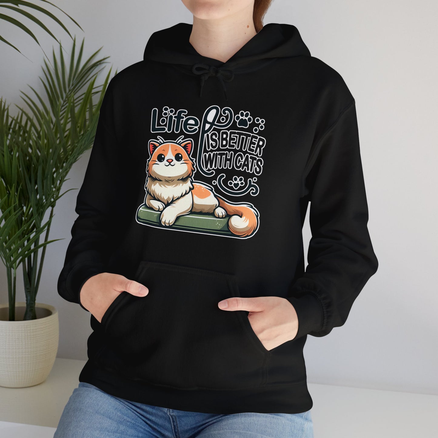 Life is Better with Cats Gender-Neutral Hoodie