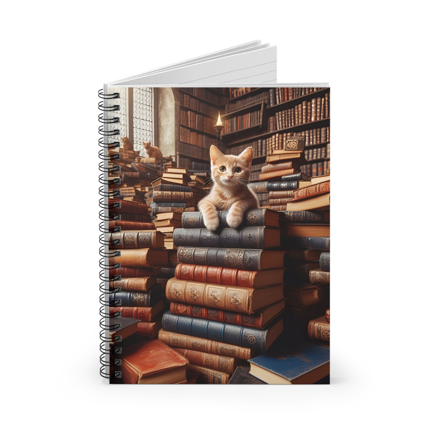 Book Cat Spiral Notebook