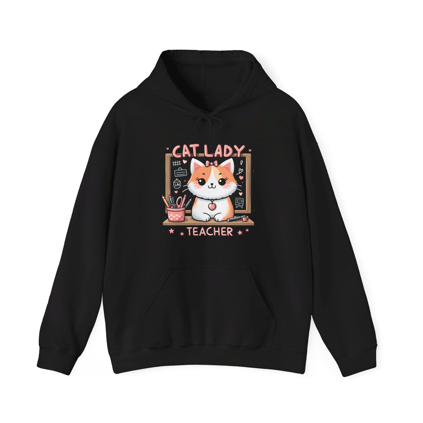 Cat Lady Teacher Gender-Neutral Hoodie