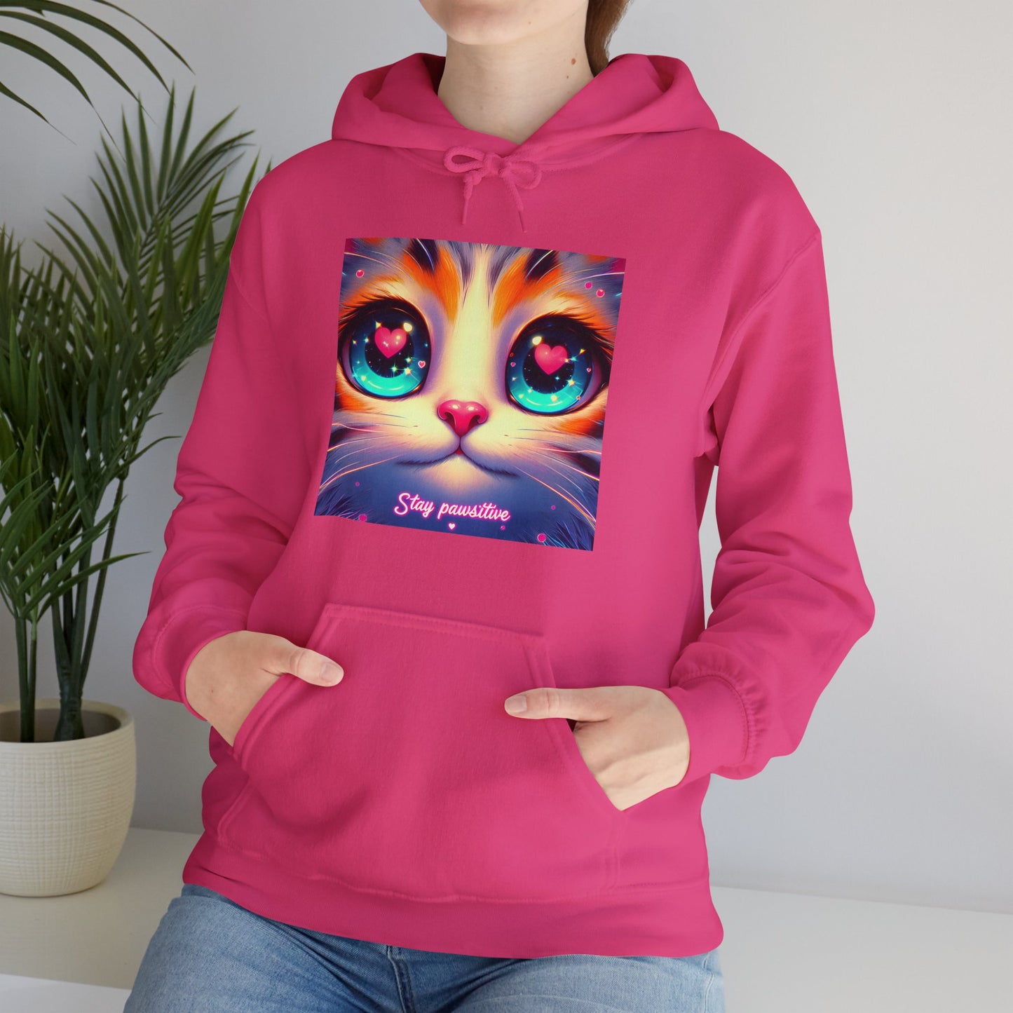 Stay Pawsitive Gender-Neutral Hoodie