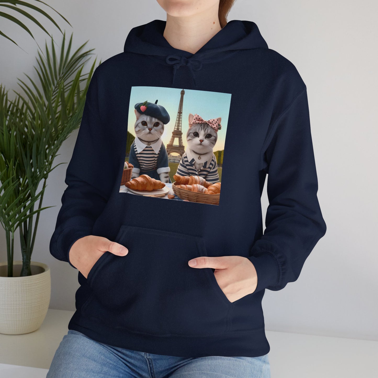 Cats in Paris Gender-Neutral Hoodie