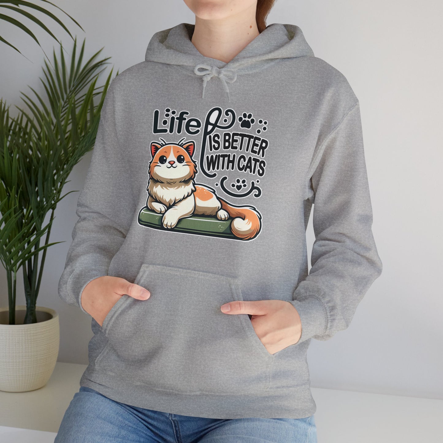 Life is Better with Cats Gender-Neutral Hoodie