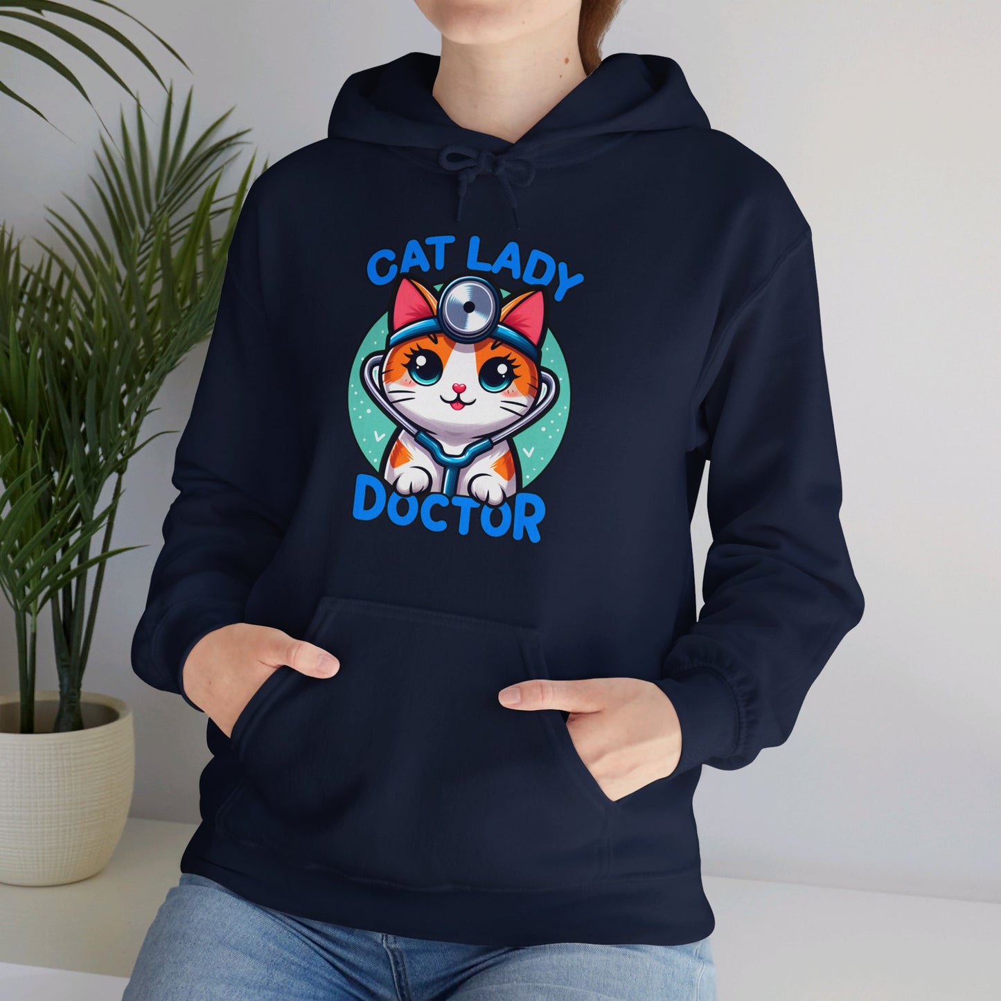 Cat Lady Doctor Gender-Neutral Hoodie