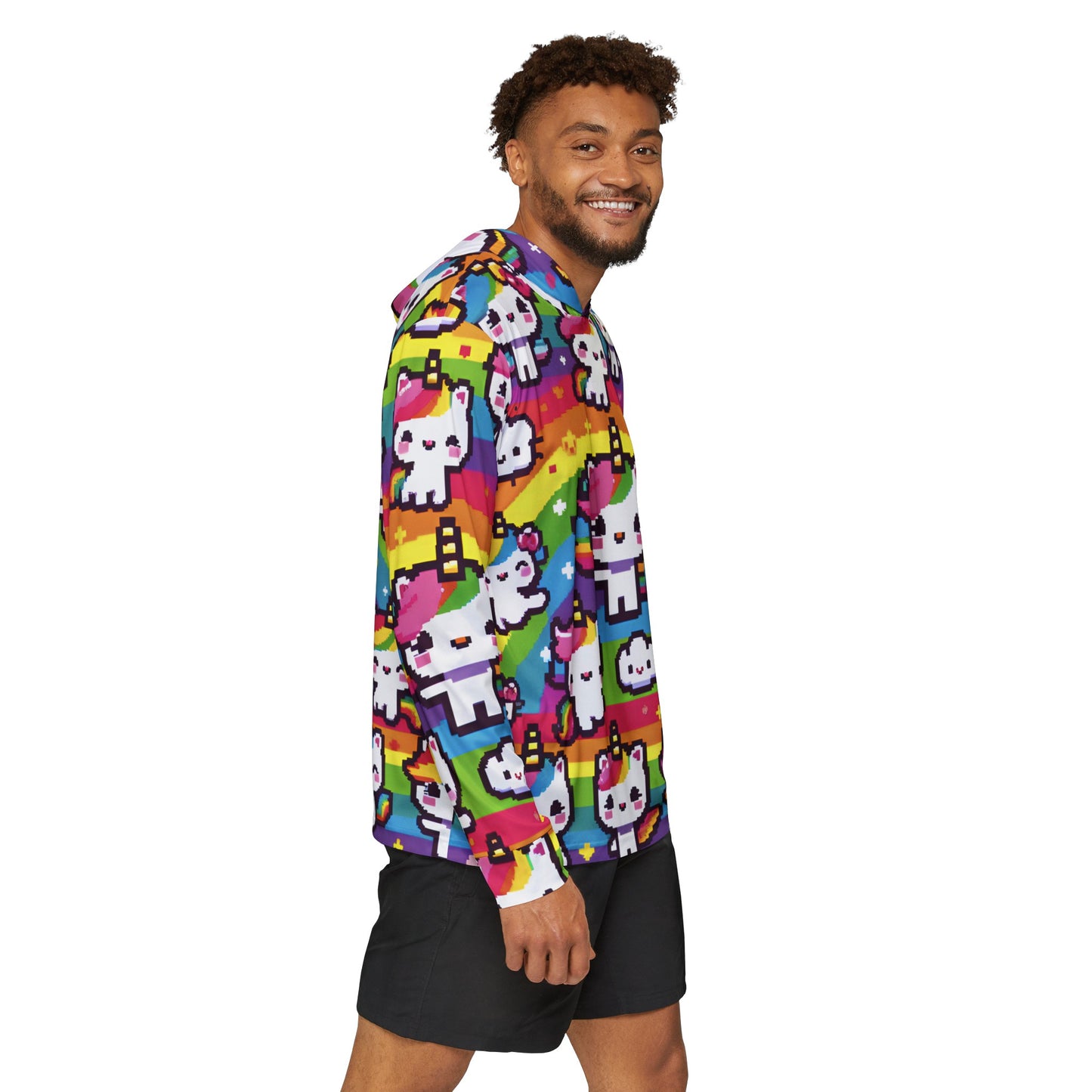 Pixel Pride Unicorn Cats Unisex Lightweight Hoodie