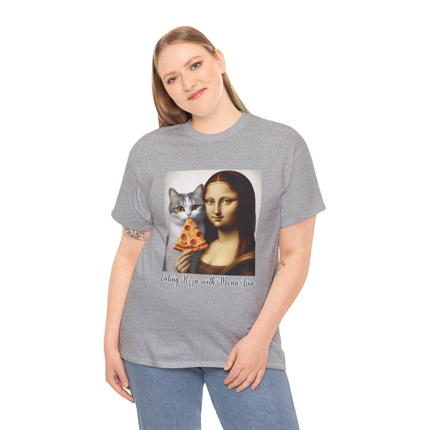 Eating Pizza with Mona Lisa T-Shirt