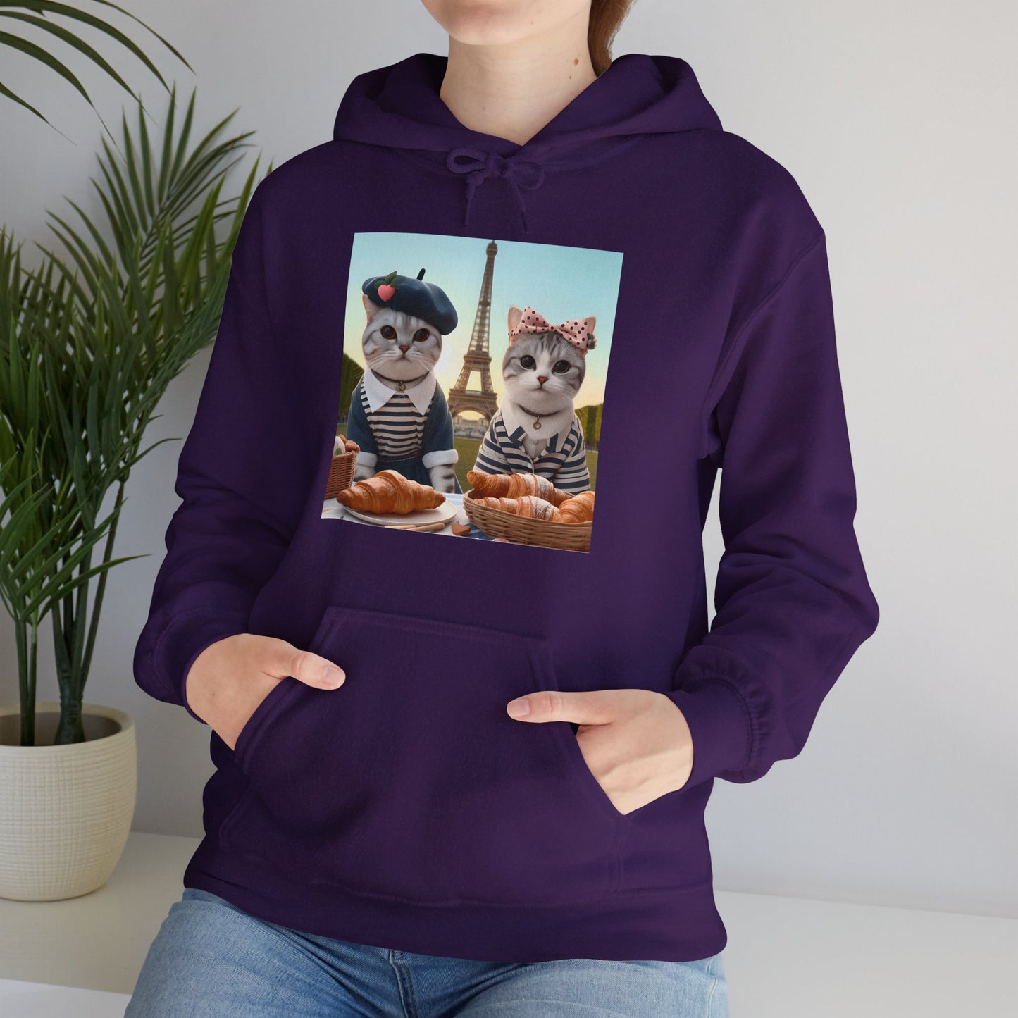 Cats in Paris Gender-Neutral Hoodie