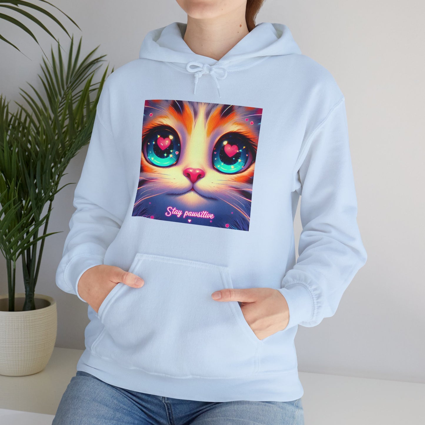 Stay Pawsitive Gender-Neutral Hoodie