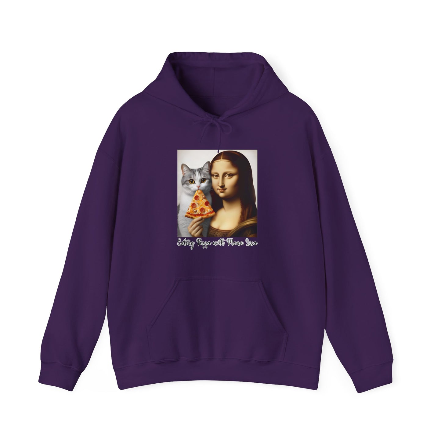 Eating Pizza with Mona Lisa Hoodie