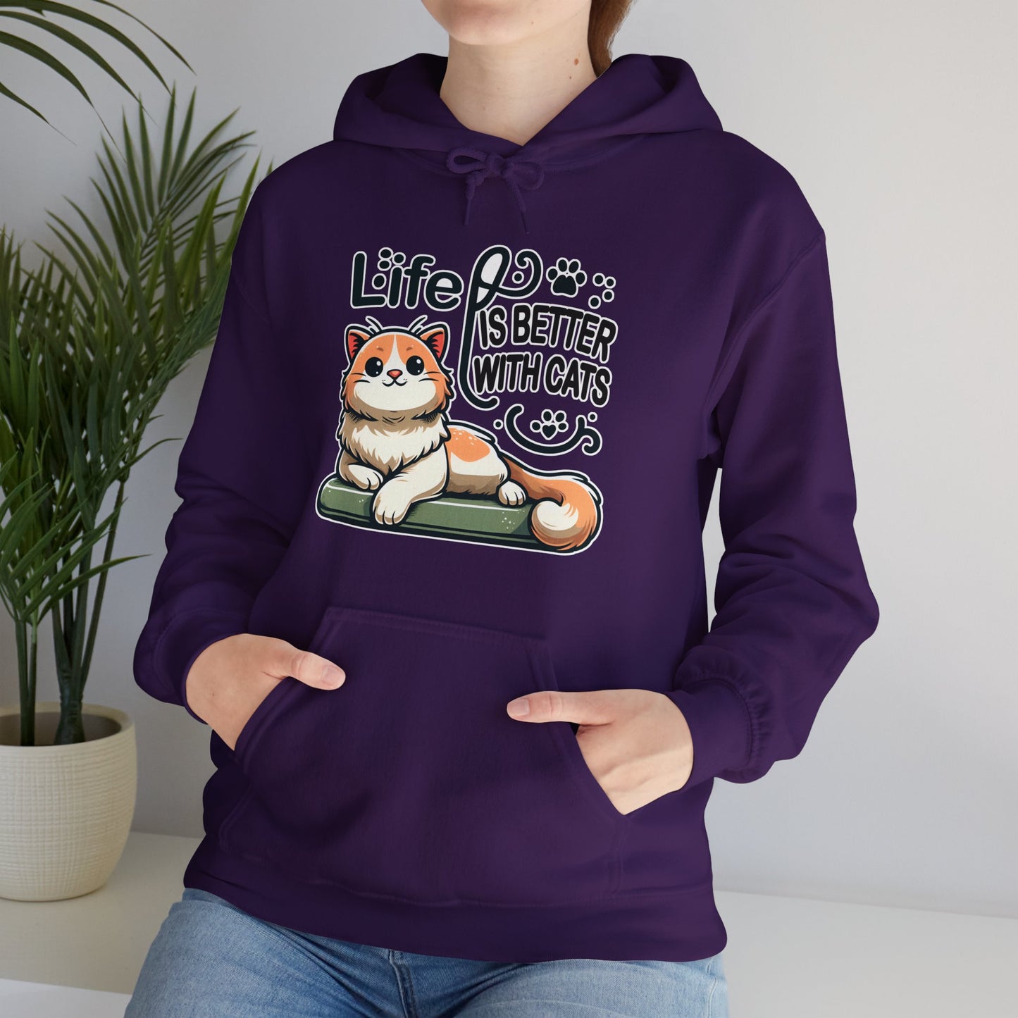 Life is Better with Cats Gender-Neutral Hoodie