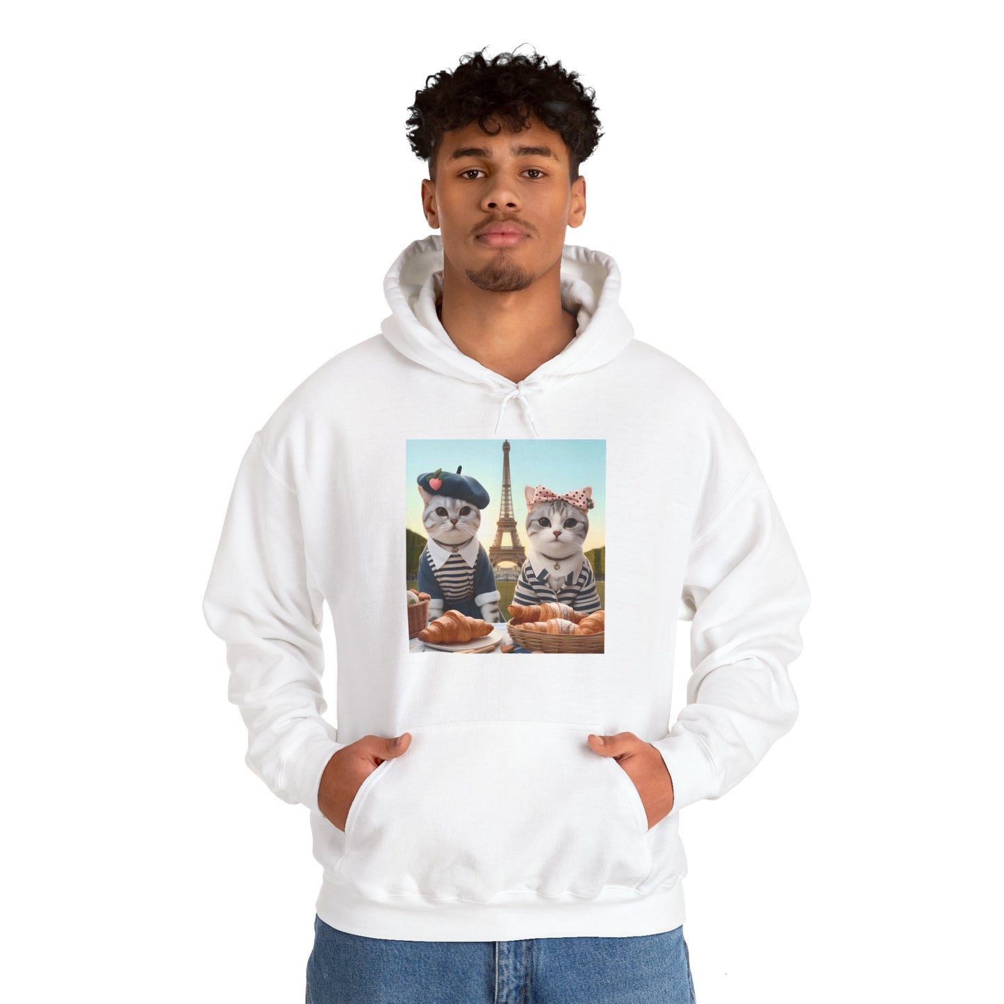 Cats in Paris Gender-Neutral Hoodie