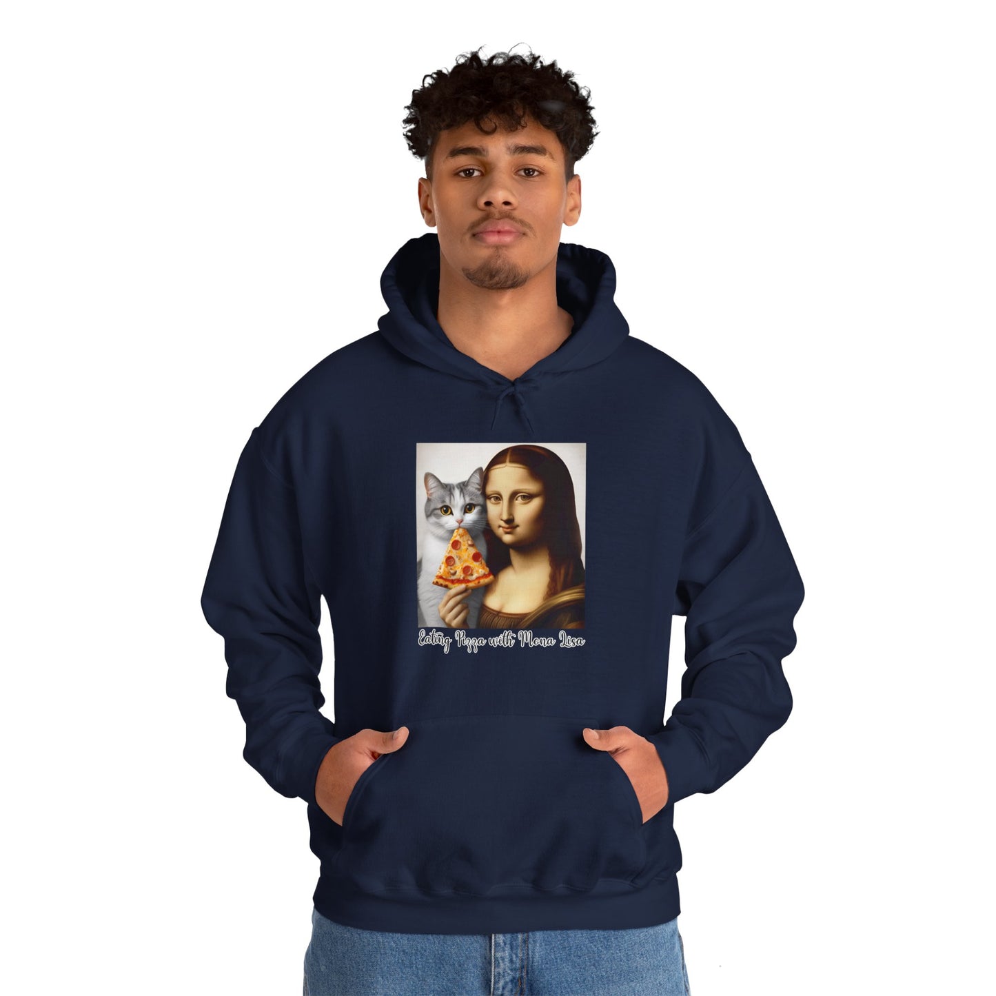 Eating Pizza with Mona Lisa Hoodie