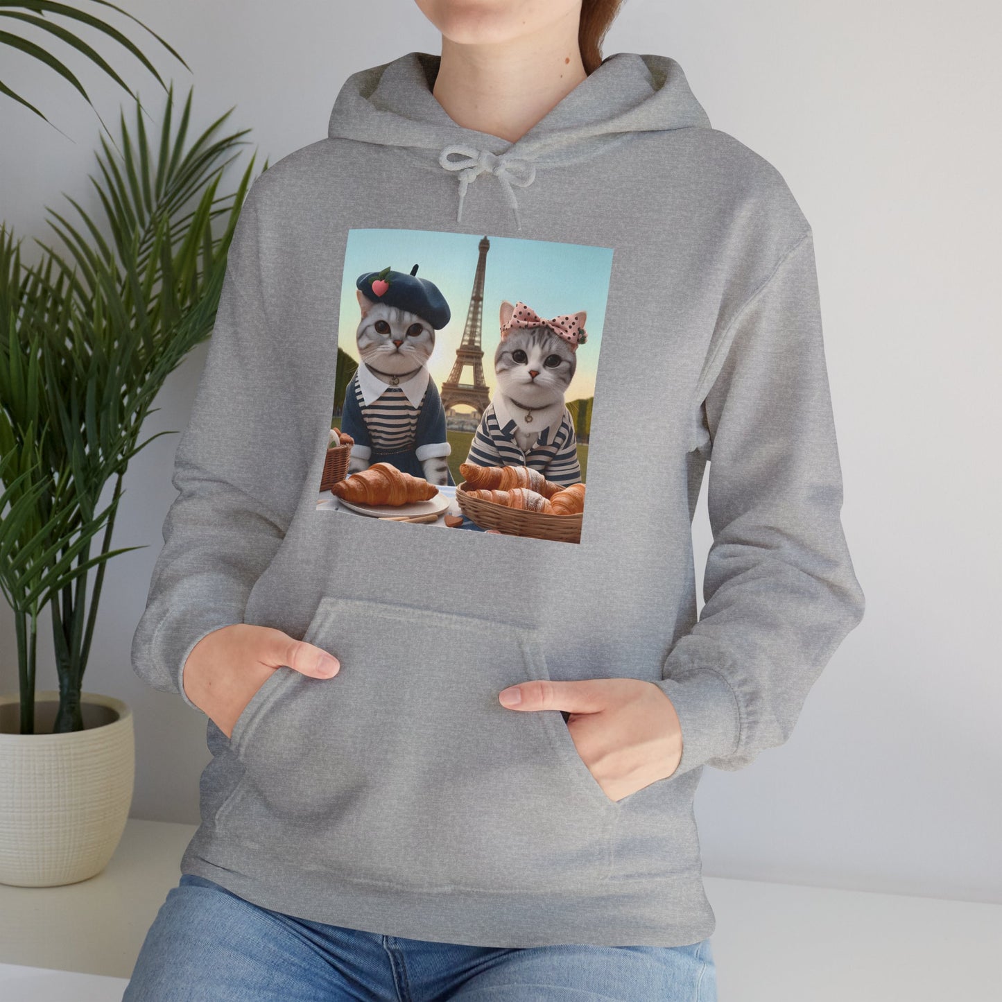 Cats in Paris Gender-Neutral Hoodie