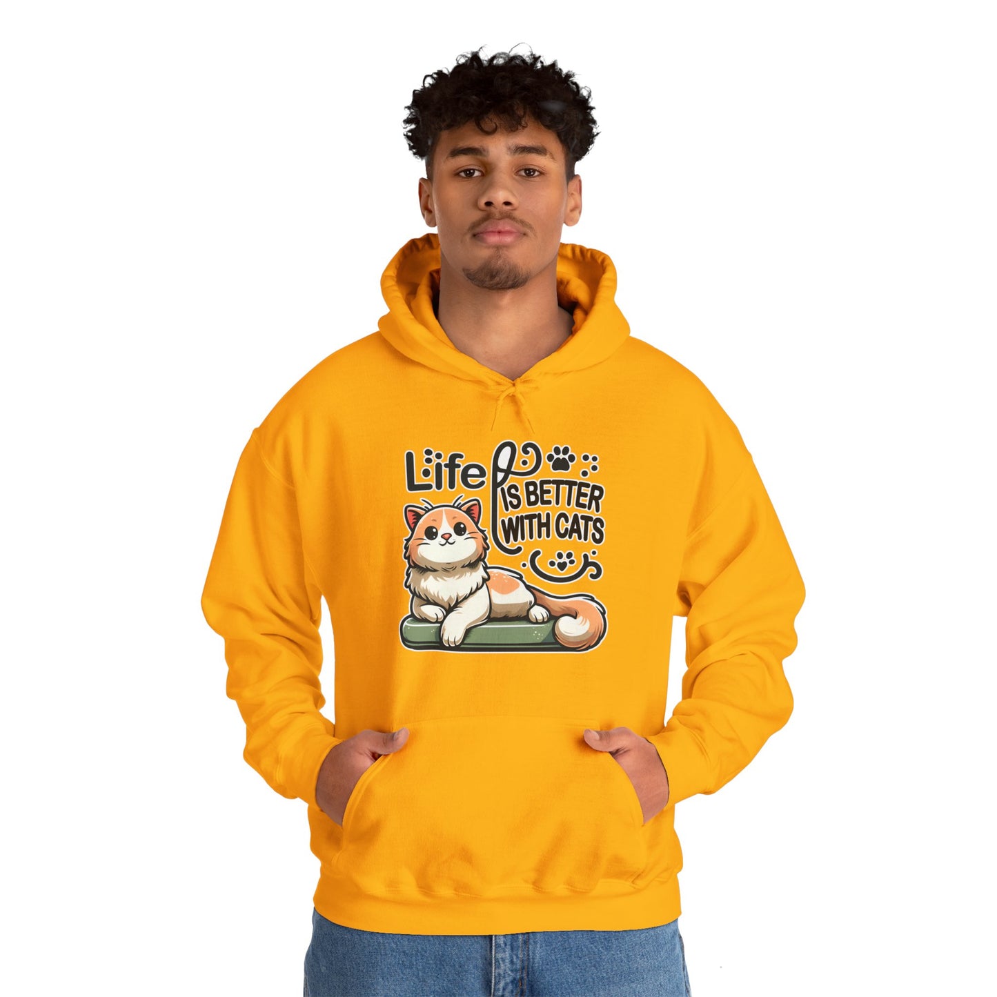 Life is Better with Cats Gender-Neutral Hoodie
