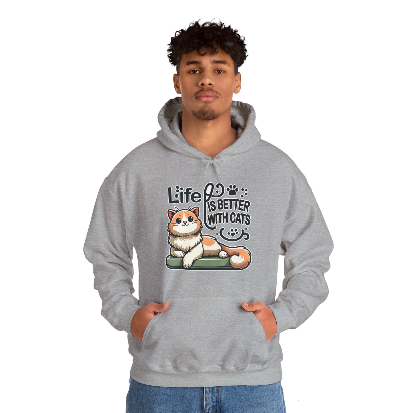 Life is Better with Cats Gender-Neutral Hoodie
