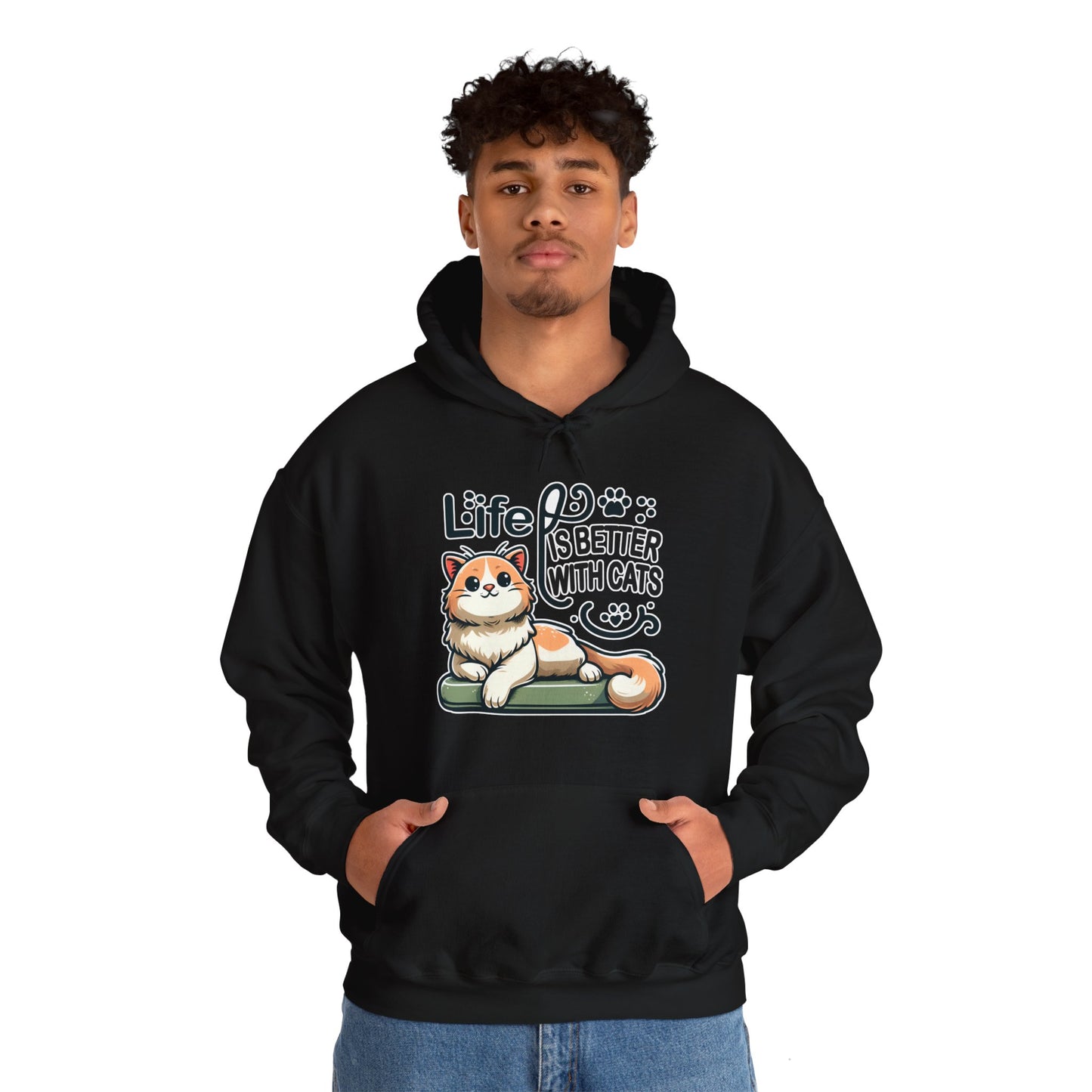 Life is Better with Cats Gender-Neutral Hoodie