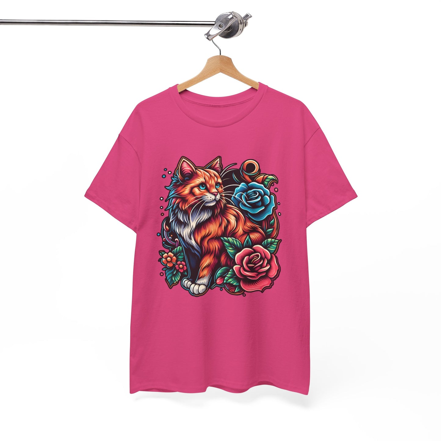 Tattoo Cat and Roses T-Shirt