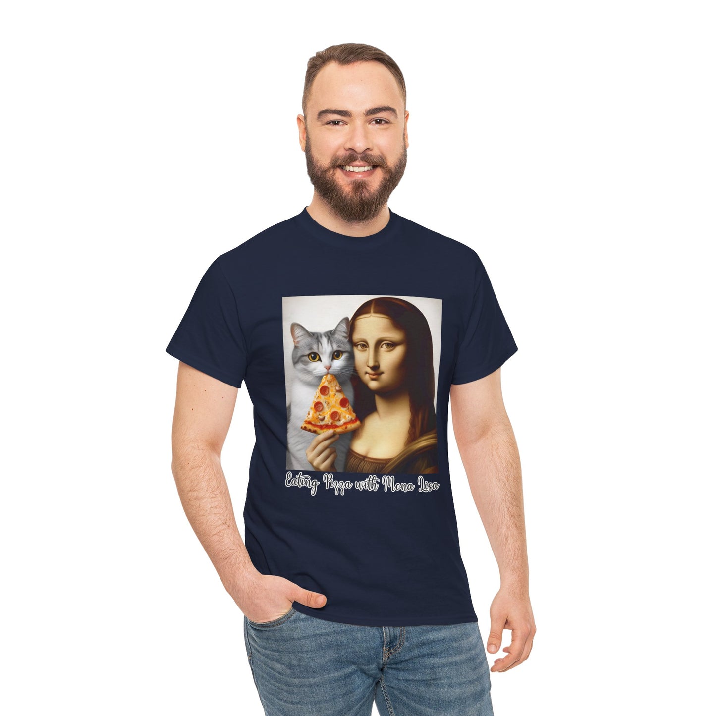 Eating Pizza with Mona Lisa T-Shirt