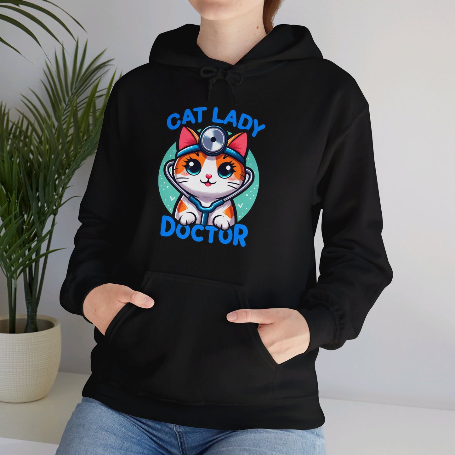 Cat Lady Doctor Gender-Neutral Hoodie