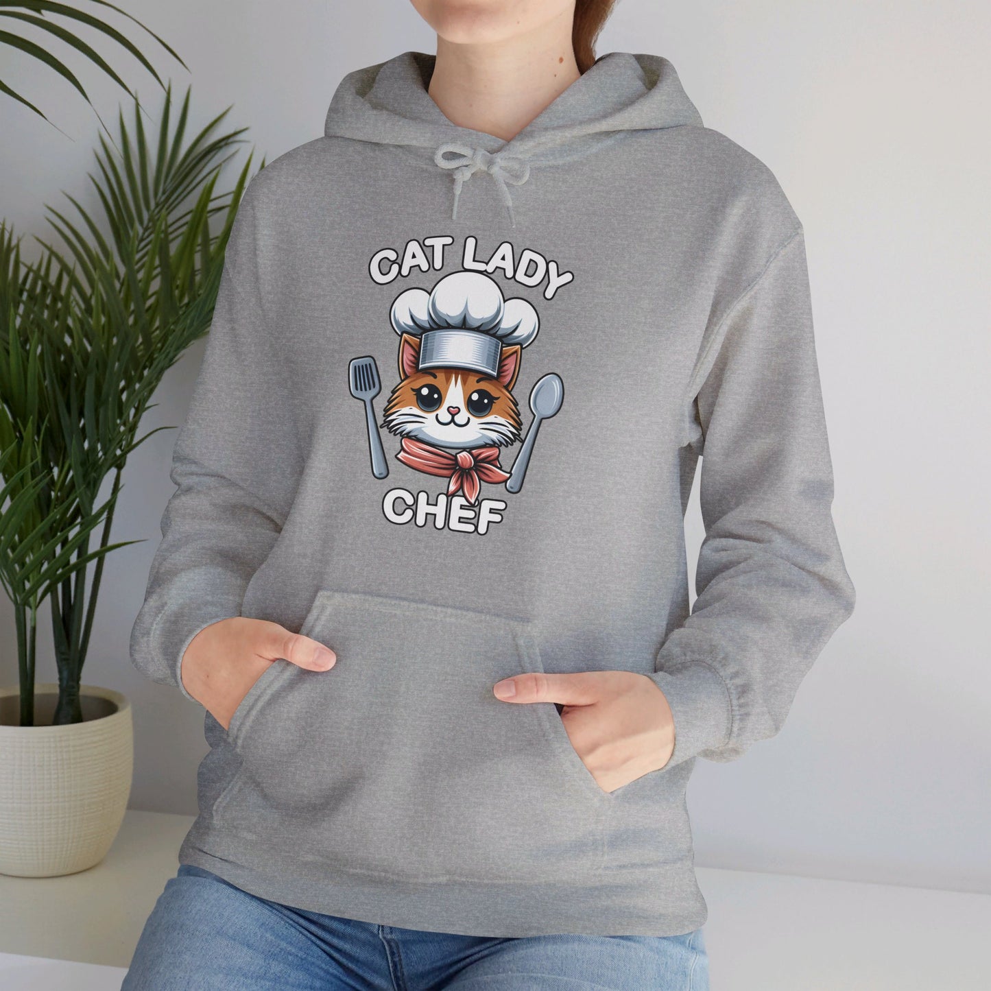Cat Lady Chef Gender-Neutral Hoodie