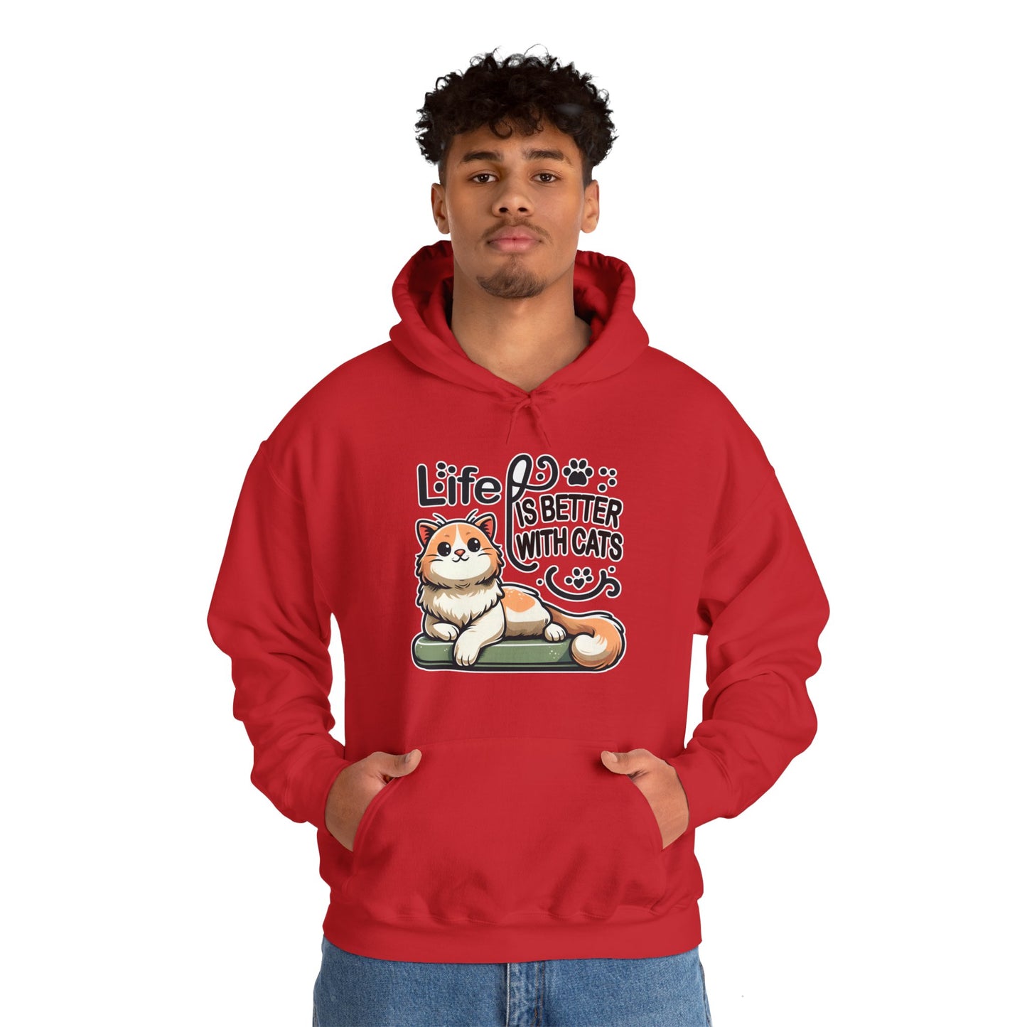 Life is Better with Cats Gender-Neutral Hoodie