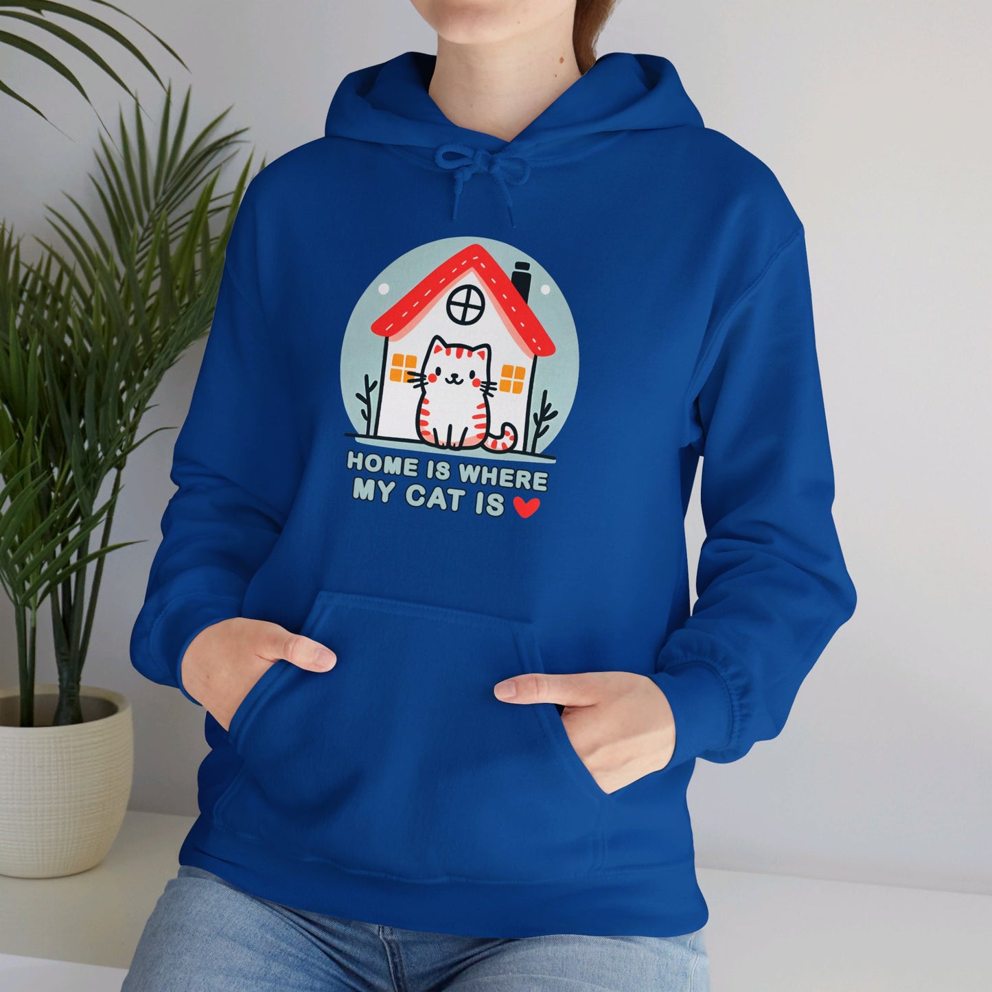 Home is Where my Cat is Gender-Neutral Hoodie