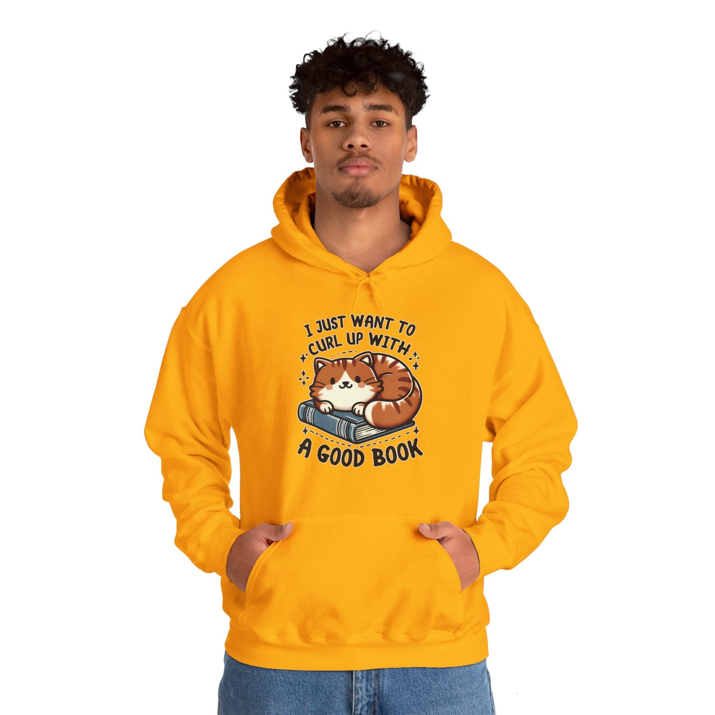 Curl Up With a Good Book Gender-Neutral Hoodie