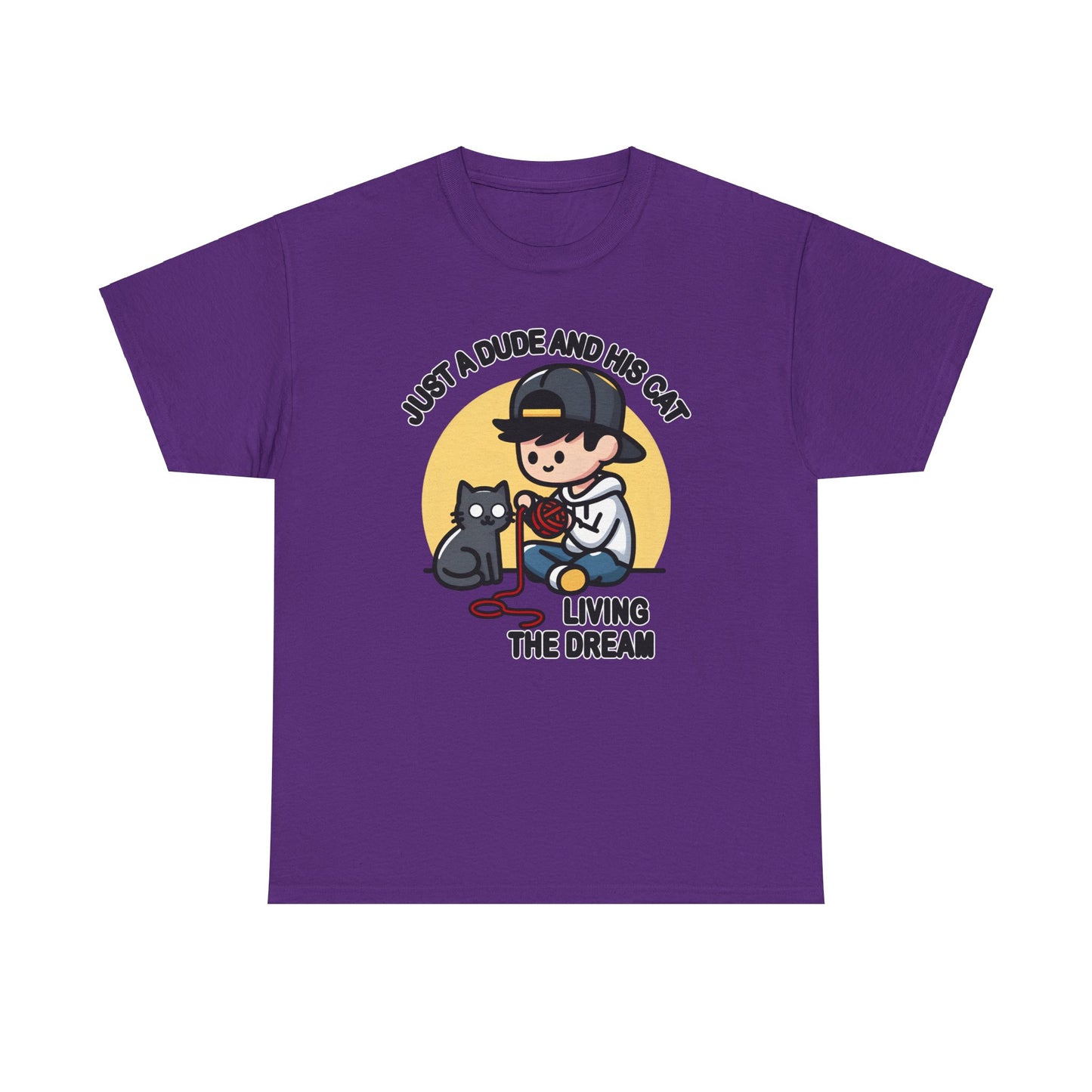 Just a Dude and his Cat Living the Dream T-Shirt