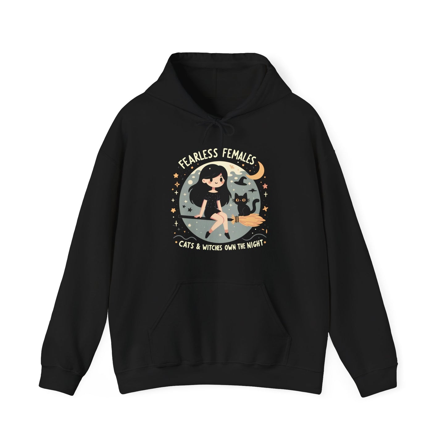 Fearless Females: Cats & Witches Own the Night Gender-Neutral Hoodie