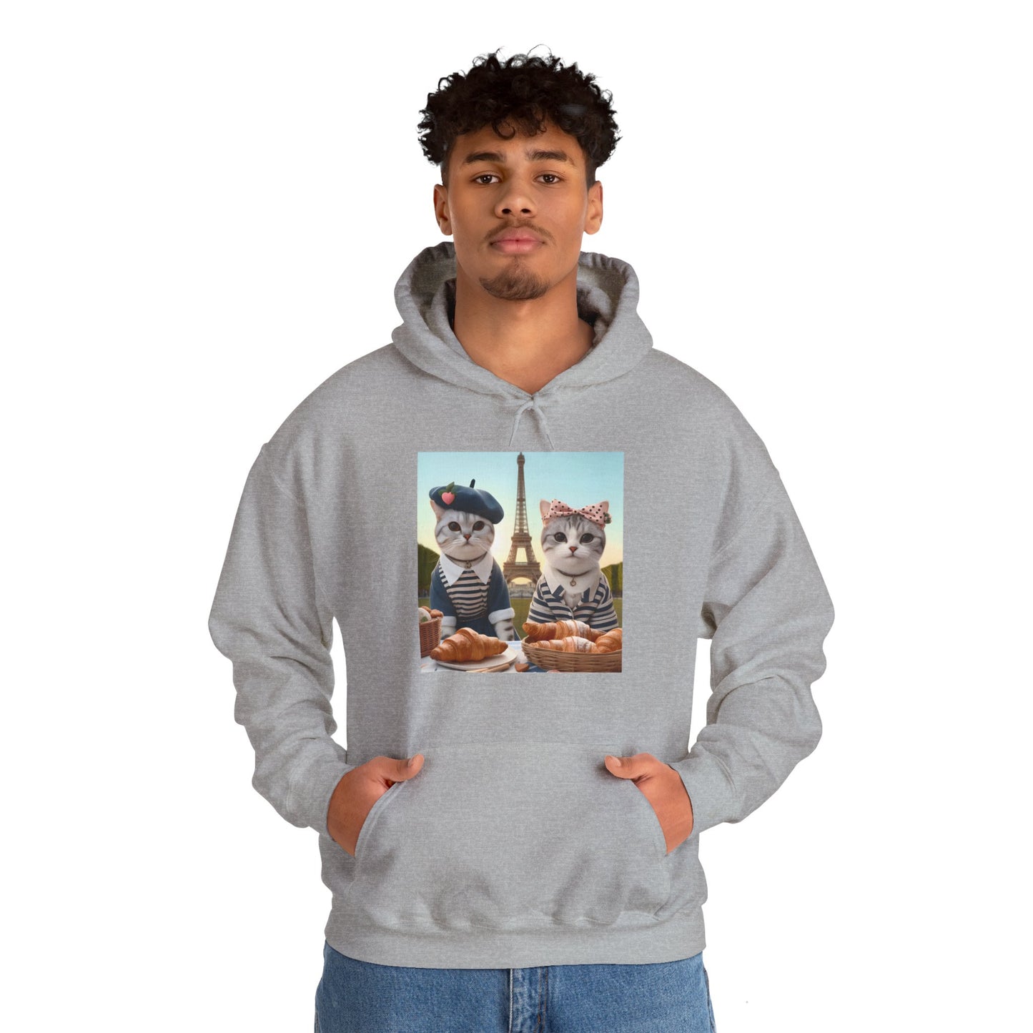 Cats in Paris Gender-Neutral Hoodie