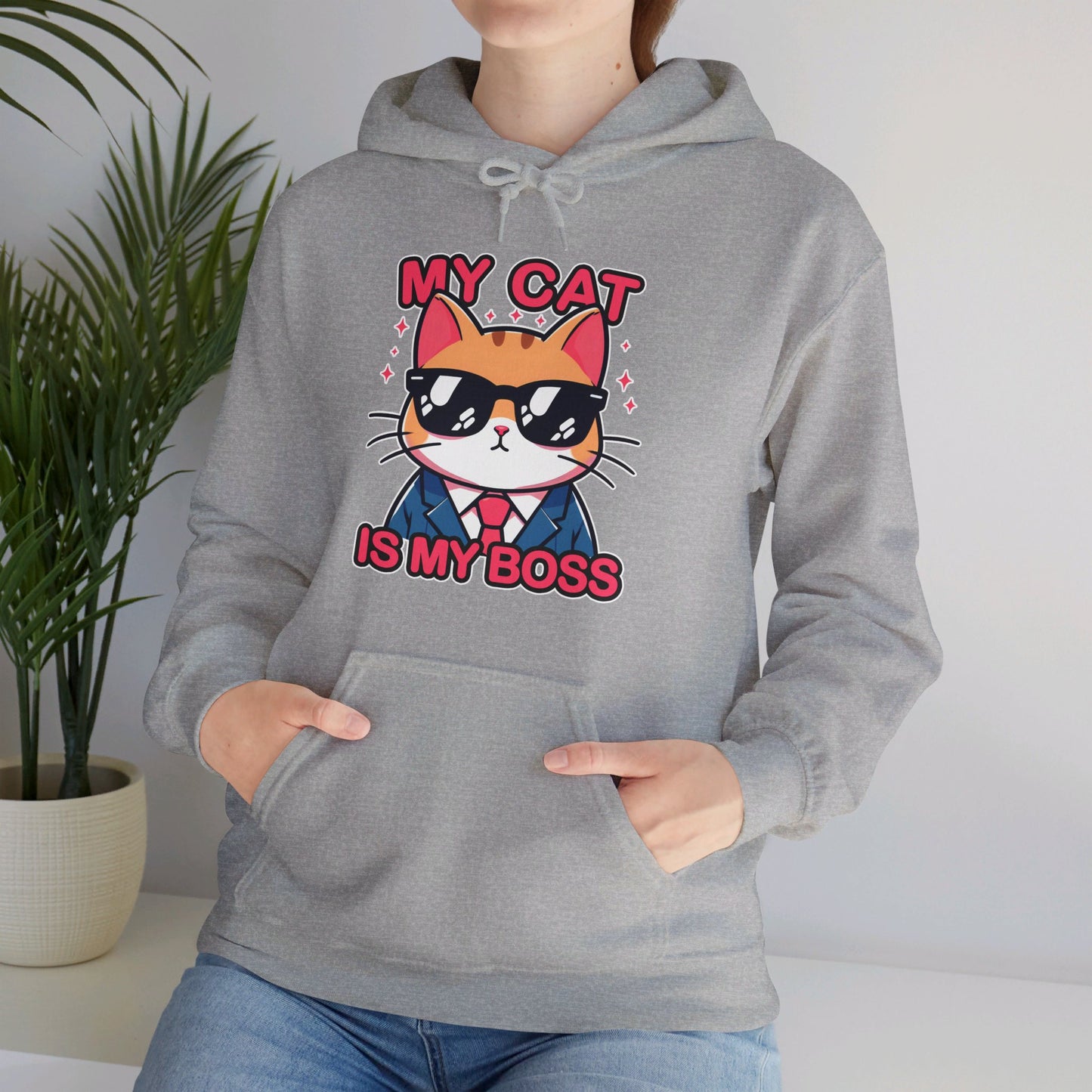 My Cat is my Boss Gender-Neutral Hoodie