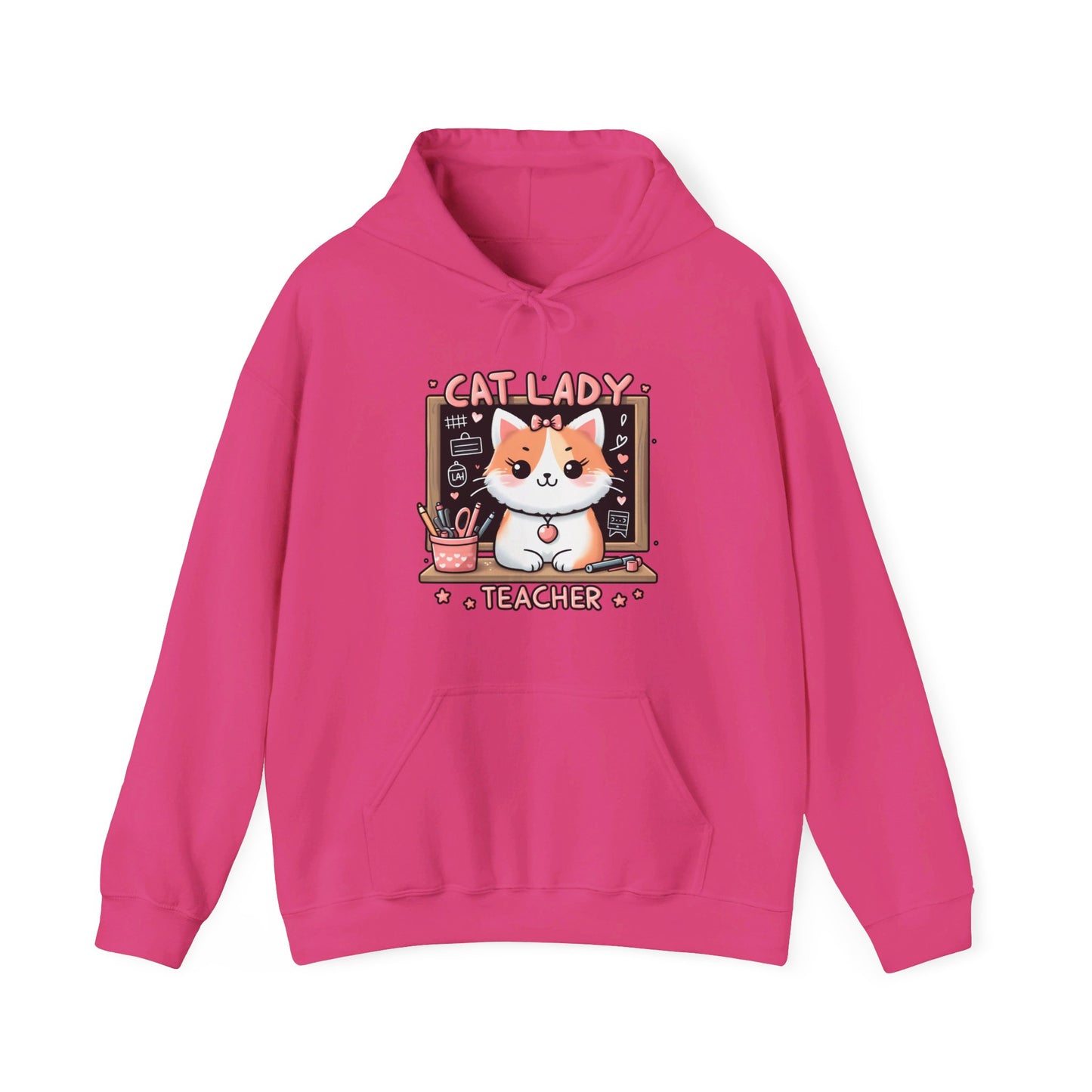 Cat Lady Teacher Gender-Neutral Hoodie