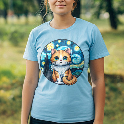 Van Gogh Cat T-Shirt