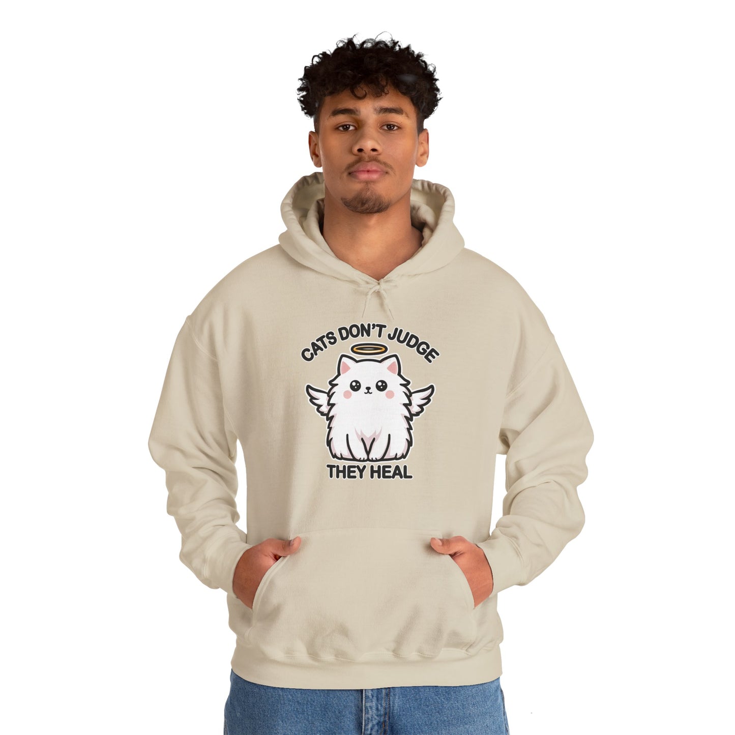 Cats Don't Judge, They Heal Gender-Neutral Hoodie