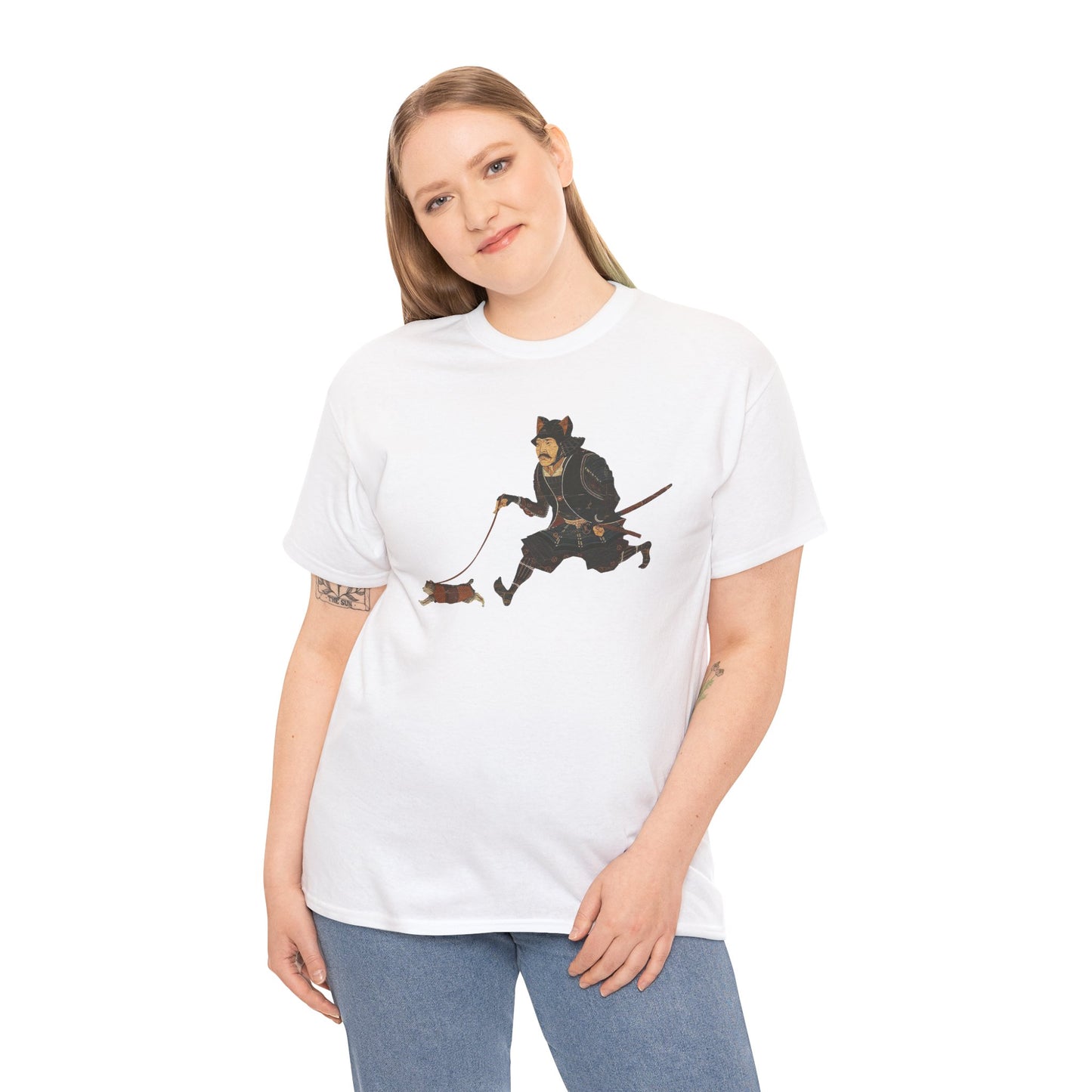 Samurai Walking Cat T-Shirt